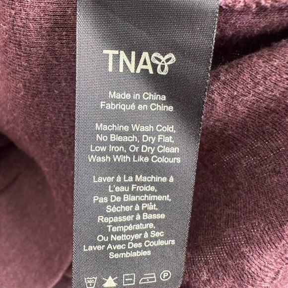 Aritzia TNA‎ Long Sleeve Scoopneck Tee Women's S Heathered Maroon Lightweight - Picture 5 of 8